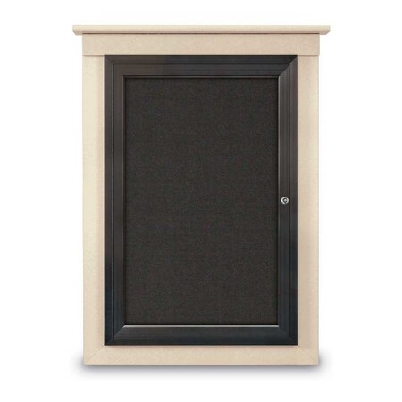 United Visual Products Single Door Enclosed Letterboard, 47"x36 UV1305TB-SATIN-GREY